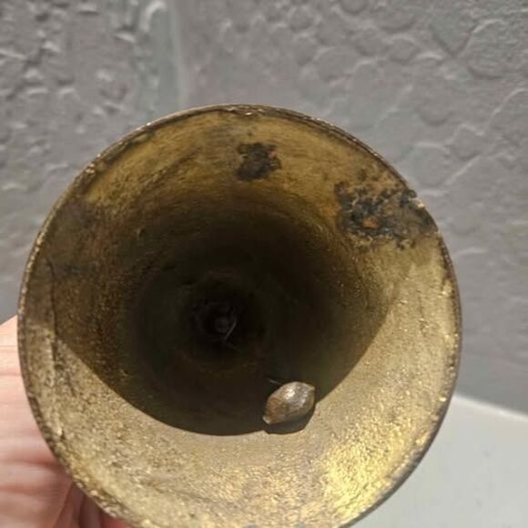 Long Wood Handled Dinner Bell School Bell 9" - Picture 4 of 4